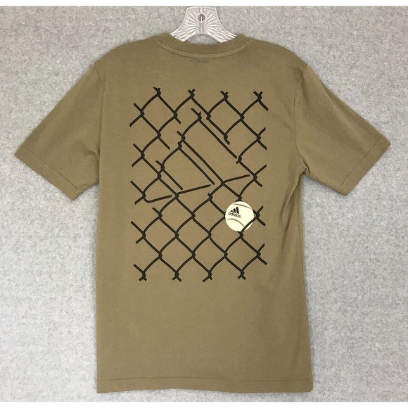ADIDAS Tennis‎ T-Shirt Womens XS Aeroready Short Sleeve Green Ball in Fence art - Picture 1 of 7